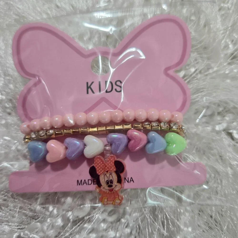 Kids Lot of 12 Minnie Style 3pcs Girl Bracelet Set